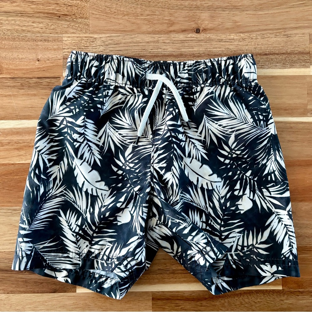 Tropical Print Swim Trunks